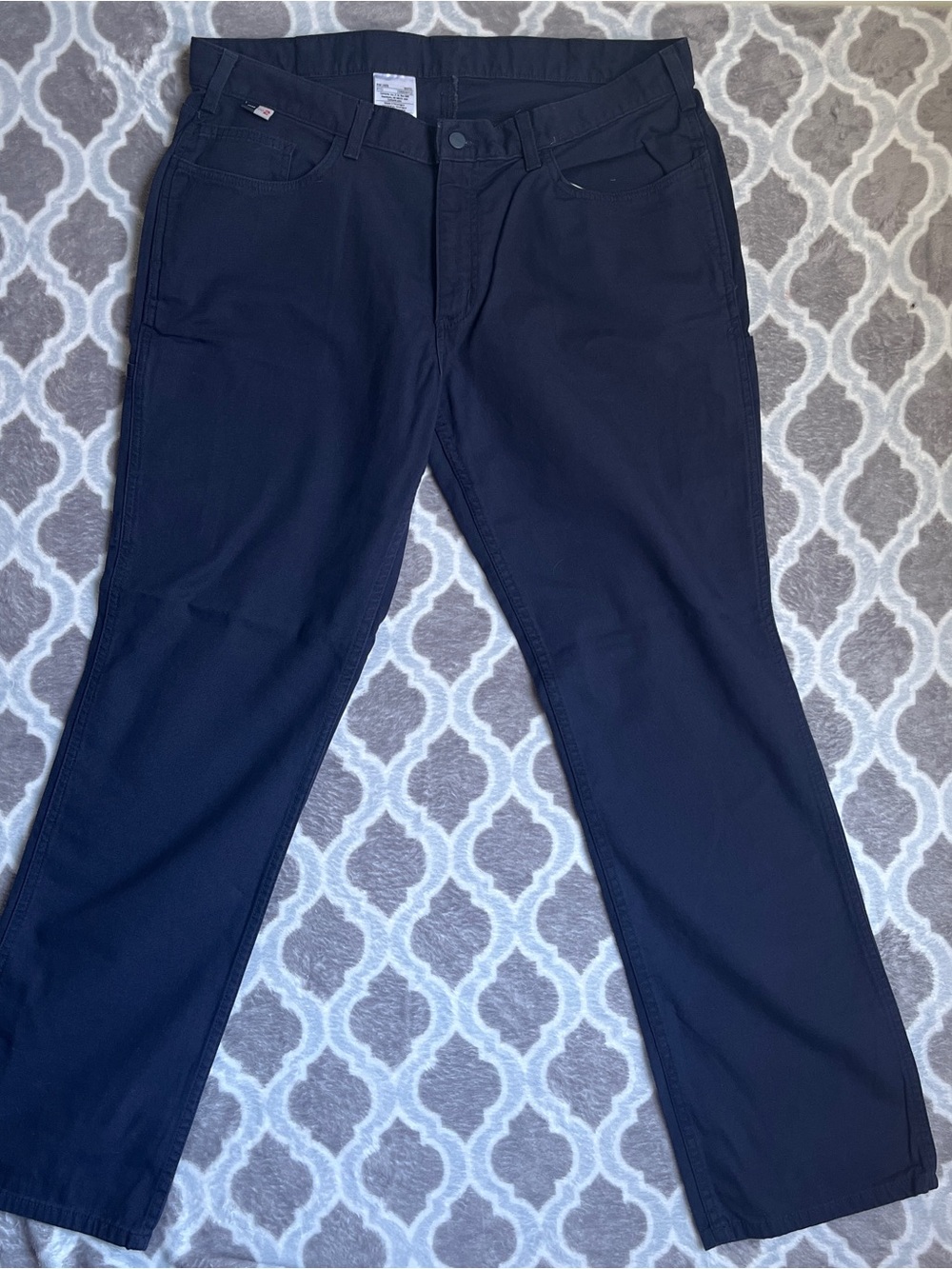 Carhartt Women’s Size 18 Fire Resistant Navy Straight-Leg Cat2 Pants Canvas Duck